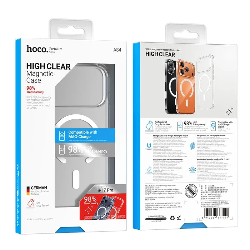 HOCO High Clear Magnetic Case - iPhone 17 Pro Max